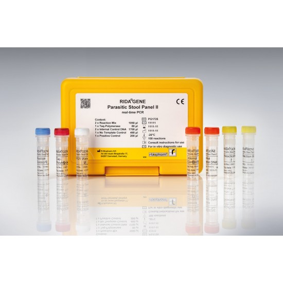 RIDA®GENE Parasitic Stool Panel II - 100 Reaktionen (qualitative detection and differentiation of Giardia lamblia, Cryptosporidium spp. and Entamoeba histolytica)